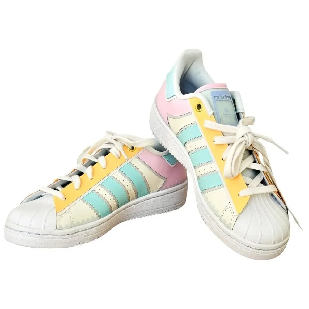 Adidas Originals Superstar OT Tech Pink Mint White Lace Up Sneakers. Size 7. NEW